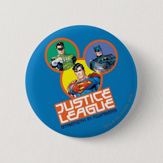 Justice League "Strength in Numbers" Ronde Button 5,7 Cm (Voorkant)