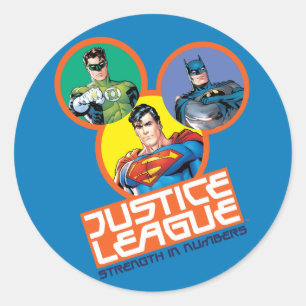 Justice League "Strength in Numbers" Ronde Sticker