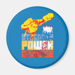 Justice League Strength. Kracht. Moed. Teken Magneet