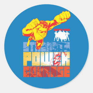 Justice League Strength. Kracht. Moed. Teken Ronde Sticker