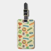 Justice League Super Hero Badge Pattern Bagagelabel (Voorkant verticaal)