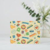 Justice League Super Hero Badge Pattern Briefkaart (Staand voorkant)
