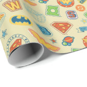 Justice League Superhelden Badge Patroon Cadeaupapier (Rol Hoek)