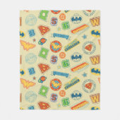 Justice League Superhelden Badge Patroon Fleece Deken (Voorkant)