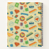 Justice League Superhelden Badge Patroon Notitieboek (Achterkant)