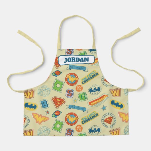 Justice League Superhelden Badge Patroon Schort (Voorkant)