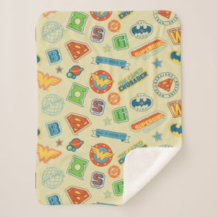 Justice League Superhelden Badge Patroon Sherpa Deken