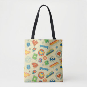Justice League Superhelden Badge Patroon Tote Bag