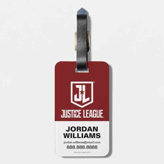 Justice League | Superman, Flash en Batman Badge Bagagelabel (Achterkant verticaal)