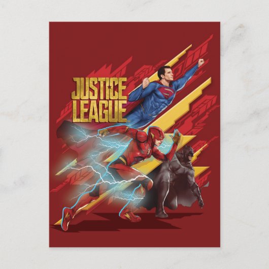 Justice League | Superman, Flash en Batman Badge Briefkaart (Voorkant)