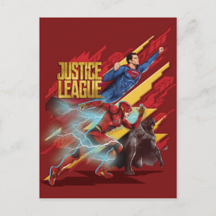 Justice League   Superman, Flash en Batman Badge Briefkaart