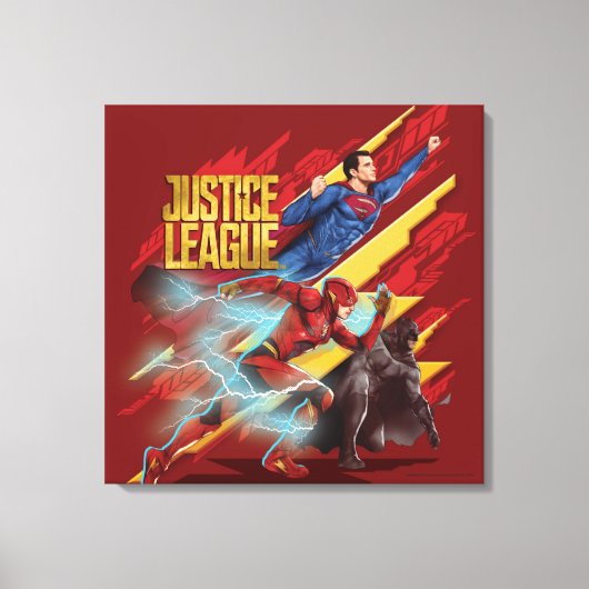 Justice League | Superman, Flash en Batman Badge Canvas Afdruk (Voorkant)