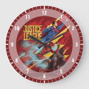 Justice League   Superman, Flash en Batman Badge Grote Klok
