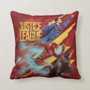 Justice League Superman, Flash en Batman Badge Kussen