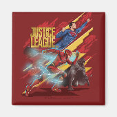 Justice League | Superman, Flash en Batman Badge Magneet (Voorkant)
