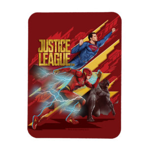 Justice League   Superman, Flash en Batman Badge Magneet