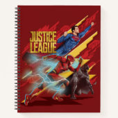 Justice League | Superman, Flash en Batman Badge Notitieboek (Voorkant)