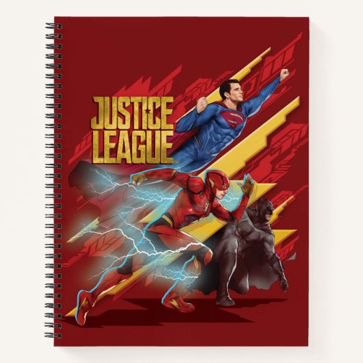 Justice League | Superman, Flash en Batman Badge Notitieboek (Voorkant)