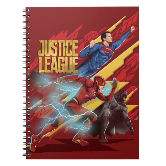 Justice League | Superman, Flash en Batman Badge Notitieboek (Voorkant)