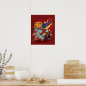 Justice League | Superman, Flash en Batman Badge Poster (Keuken)