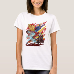 Justice League Superman, Flash en Batman Badge T-shirt