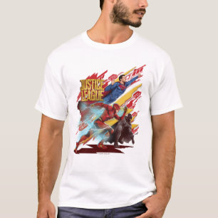 Justice League Superman, Flash en Batman Badge T-shirt
