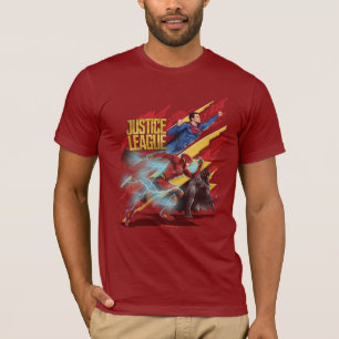 Justice League   Superman, Flash en Batman Badge T-shirt