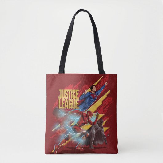 Justice League | Superman, Flash en Batman Badge Tote Bag (Voorkant)