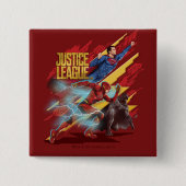 Justice League | Superman, Flash en Batman Badge Vierkante Button 5,1 Cm (Voorkant)