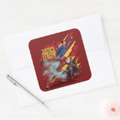 Justice League | Superman, Flash en Batman Badge Vierkante Sticker (Envelop)