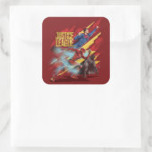 Justice League | Superman, Flash en Batman Badge Vierkante Sticker (Tas)