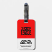 Justice League | Superman Flying Noir Pop Art Bagagelabel (Achterkant verticaal)