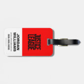 Justice League | Superman Flying Noir Pop Art Bagagelabel (Achterkant horizontaal)