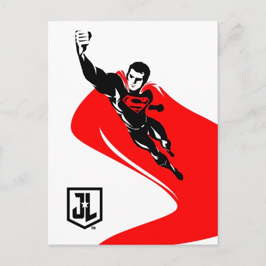 Justice League | Superman Flying Noir Pop Art Briefkaart (Voorkant)