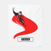 Justice League | Superman Flying Noir Pop Art Fleece Deken (Voorkant)