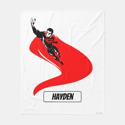 Justice League | Superman Flying Noir Pop Art Fleece Deken (Voorkant)