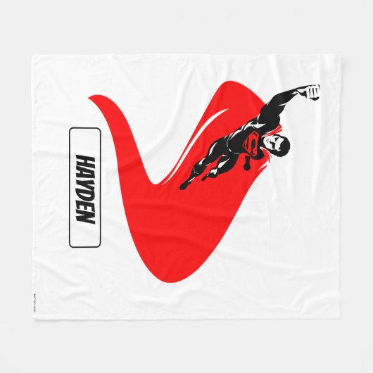 Justice League | Superman Flying Noir Pop Art Fleece Deken (Voorkant (Horizontaal))