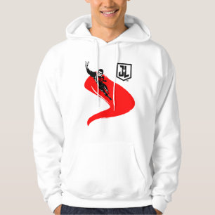 Justice League   Superman Flying Noir Pop Art Hoodie