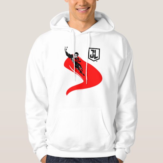 Justice League | Superman Flying Noir Pop Art Hoodie (Voorkant)