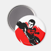 Justice League | Superman Flying Noir Pop Art Magneet (Voorkant / Achterkant)