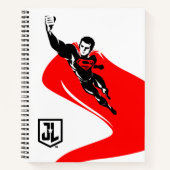 Justice League | Superman Flying Noir Pop Art Notitieboek (Voorkant)