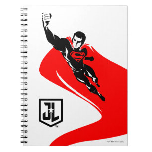Justice League Superman Flying Noir Pop Art Notitieboek