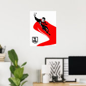 Justice League | Superman Flying Noir Pop Art Poster (Thuiskantoor)