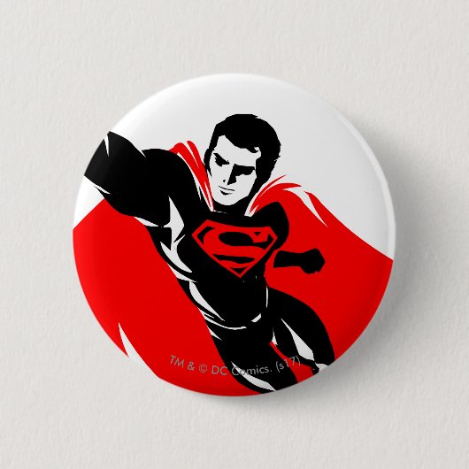 Justice League | Superman Flying Noir Pop Art Ronde Button 5,7 Cm (Voorkant)