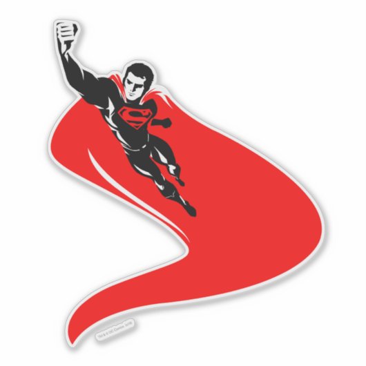 Justice League | Superman Flying Noir Pop Art Sticker (Voorkant)