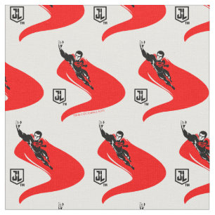Justice League Superman Flying Noir Pop Art Stof
