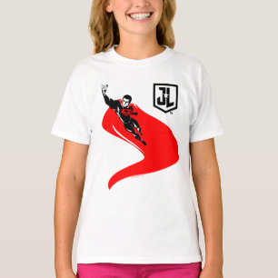 Justice League   Superman Flying Noir Pop Art T-shirt