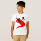 Justice League | Superman Flying Noir Pop Art T-shirt (Voorkant volledig)