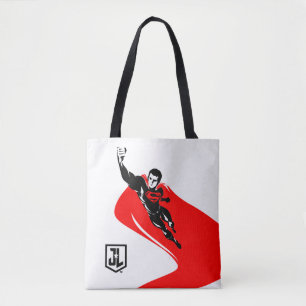 Justice League Superman Flying Noir Pop Art Tote Bag