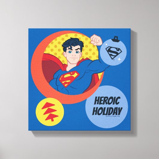 Justice League Superman Holiday Bauble Canvas Afdruk (Voorkant)